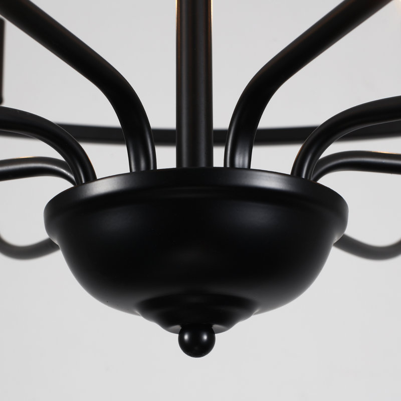 Lustre en roue de chariot à 8 lumières Thorgard, luminaire de ferme rustique à intensité variable en fer pour îlot de cuisine, salle à manger, pavillon