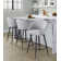 Matisse Highback 26" Fixed-Height Counter Stool With Tapered Metal Legs & Round Footrest - Set Of 2