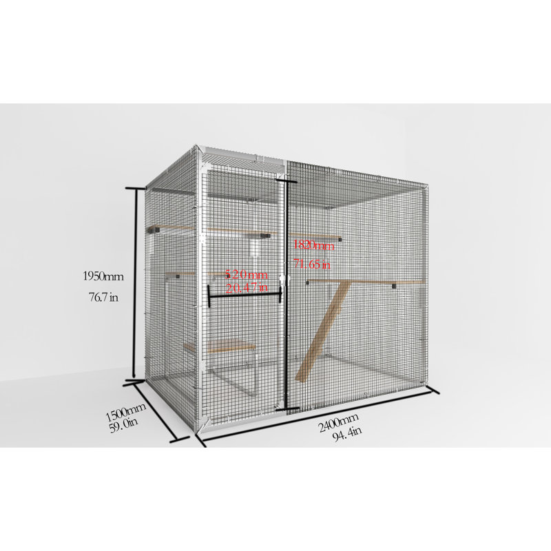 Cat Playpen With Copious Space, Safe Mesh, Multi, Diy, Silver Metal Enclosure Big Cage Shelter Tough