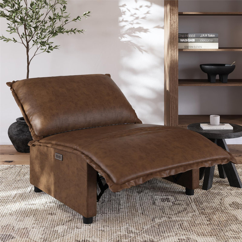 Fauteuil inclinable électrique Callum, cacao, similicuir, Cacao