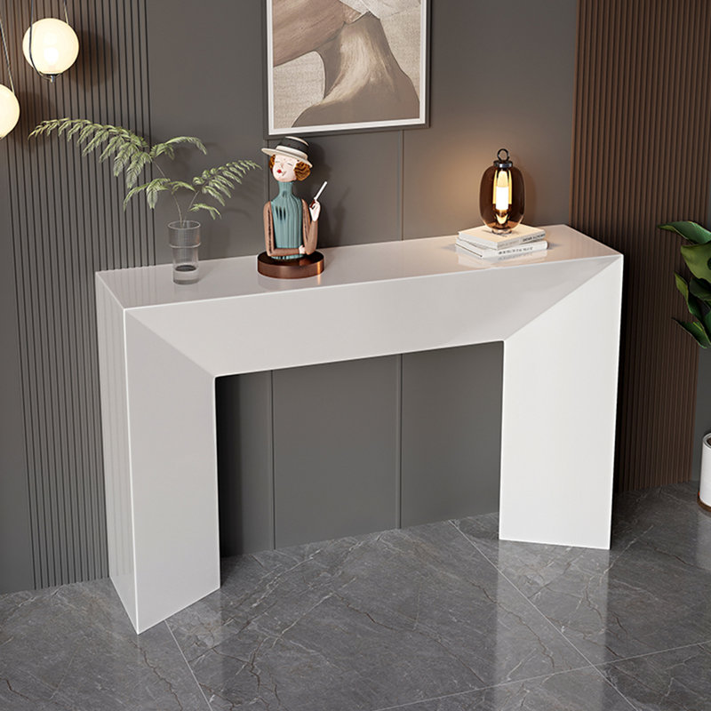 Modern Minimalist Console Table, White, 35.43" H x 47.24" W x 13.78" D