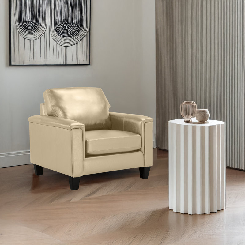 Ensemble de salon en cuir véritable Deboer, Cuir assorti brun clair, 3 Pieces: Sofa, 2 Chair