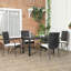 Chaises de salle à manger empilables en rotin avec coussins, ensemble de 4 chaises de patio en osier avec accoudoirs et dossier pour terrasse, terrasse