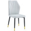 Grey Comfortable Dining Chairs With Fashionable Curved Design And Metal Legs Stylish Comfort Seat Cushion-116933556