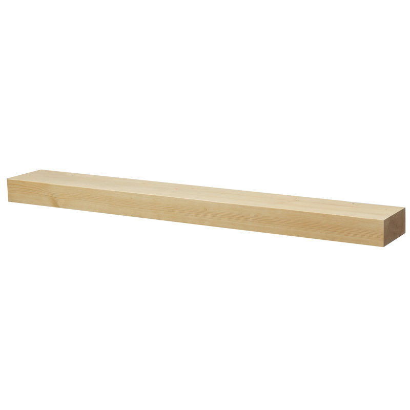 Natural Smooth Timber Floating Shelf – Versatile Wood Mantel & Wall Shelf, 24"