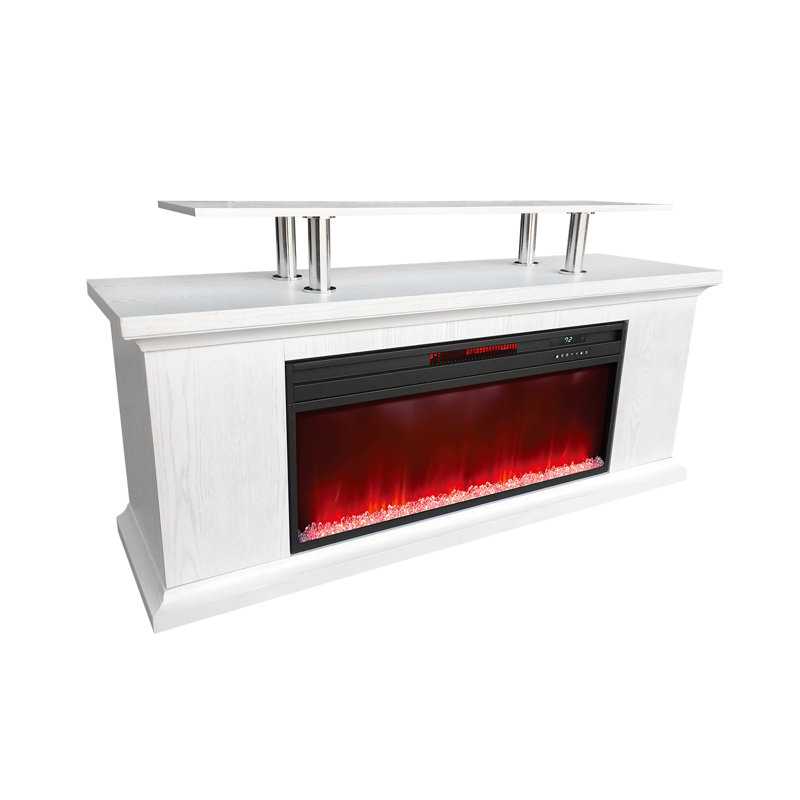 Unfinished Fireplace with Fireplace Included, Black Painted, 21.7" H x 72" W x 11" D