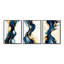 Galaxie majestueuse bleue et or liquide, encre 3 panneaux abstraits-129076664-129076667