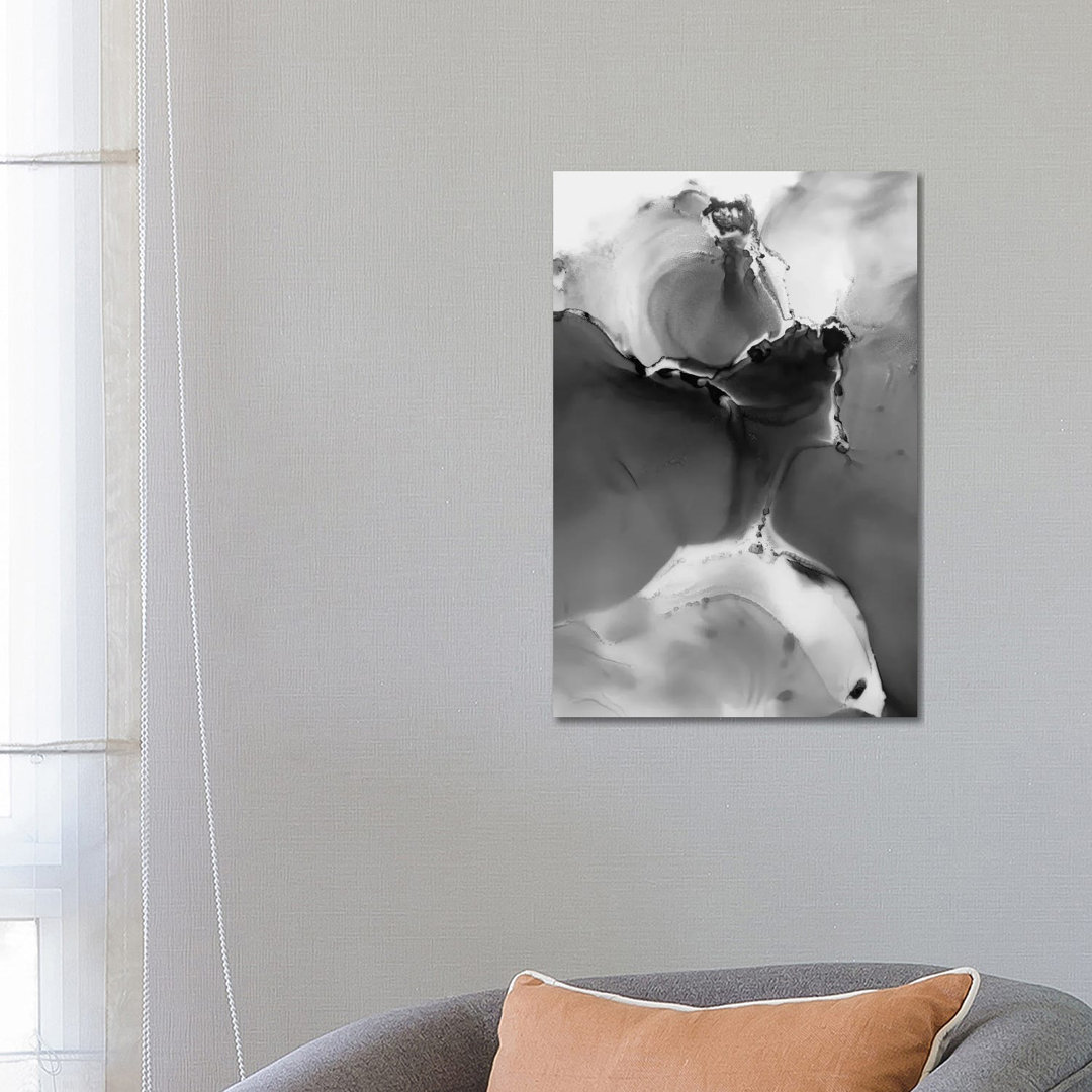 Grey Storm by Loulouartstudio - Graphic Art on Canvas