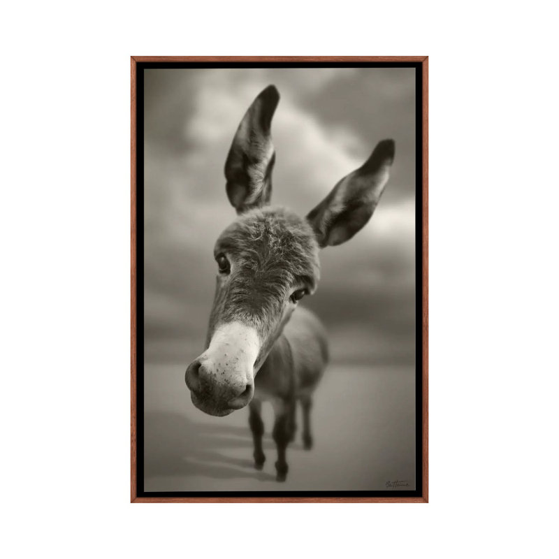 Hey There by Ben Heine - Print on Canvas, 101.6 cm H x 66.04 cm W, Classic Brown Wood Framed