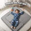 Canapé modulaire pour enfants 4 pièces, canapé-lit pour tout-petit et mobilier de salle de jeu modulaire avec housse amovible, gris