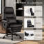 Fauteuil de bureau inclinable avec revêtement en similicuir, dossier inclinable à 4 positions et repose-pieds rétractable-1036632302