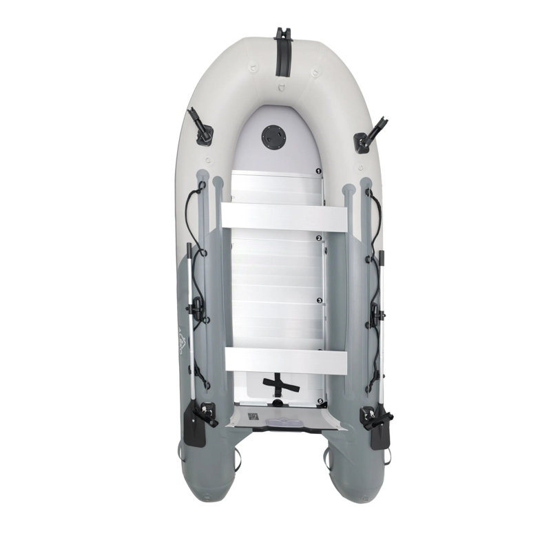 Inflatable Fishing Boat, Dark Gray/Light Gray, 24" H x 67.2" W x 150" D