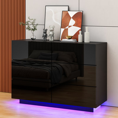 Commode 6 tiroirs avec lumière DEL Aylina