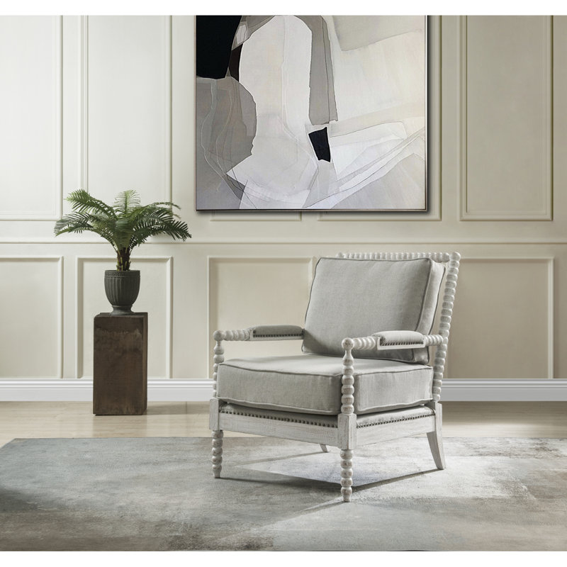 Chaise d'appoint Saraid, chaise d'appoint, chaise d'appoint moderne, fauteuil, Lin gris