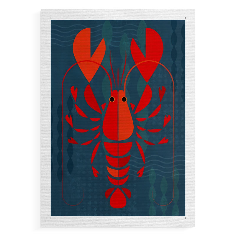 Geo Lobster I - Impression sur toile seulement - NON CADRE, H 18 po x l 12 po