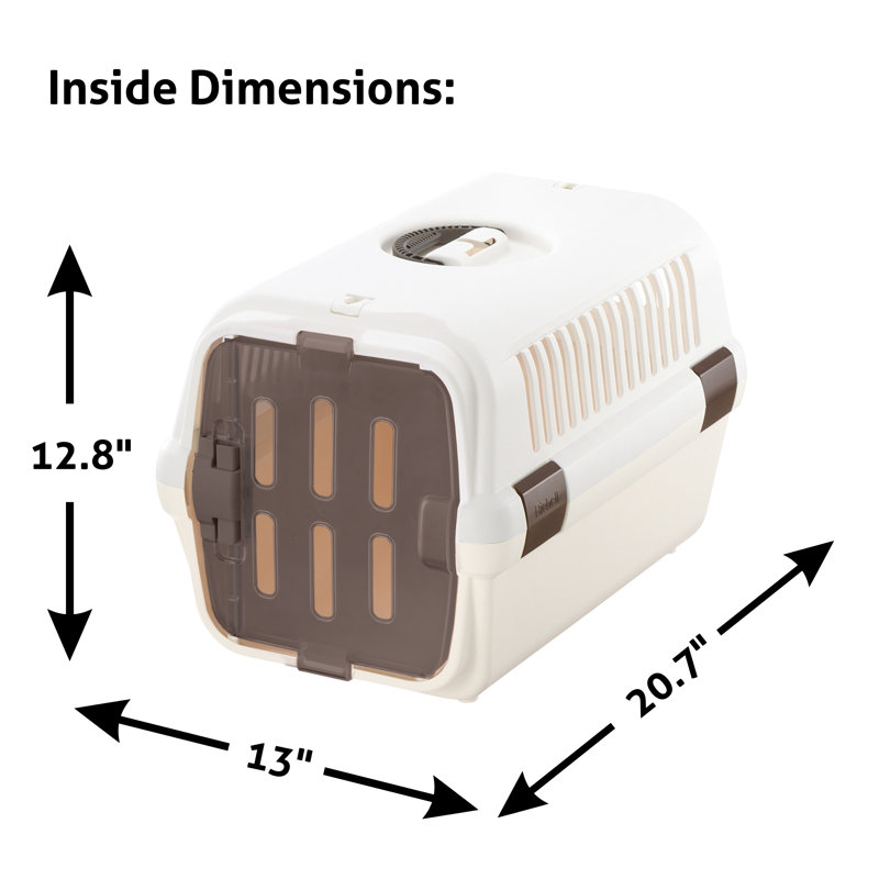 Cage de transport pour animal domestique, H 14,4 po x l 14,4 po x P 22 po, Blanc