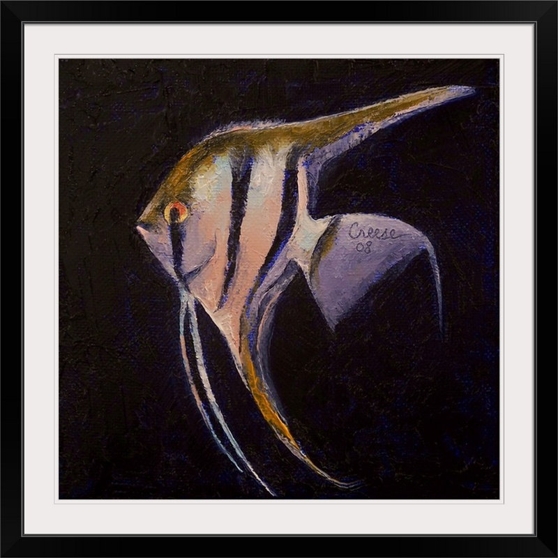 «Wireman Angelfish» par Michael Creese, reproduction d'art, H 38 po x l 38 po x P 1 po, Cadre noir
