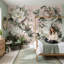 Décoration murale amovible pivoines rosées et accents dorés-126556586-126556590