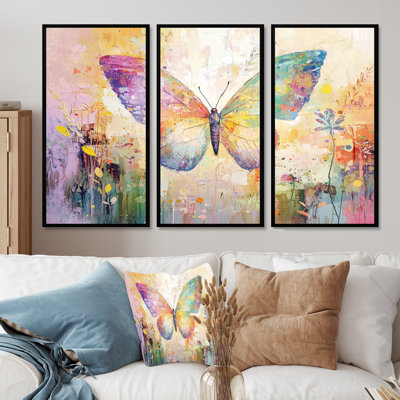 Floral Butterfly Delicate Wings III - Butterfly Wall Décor Set