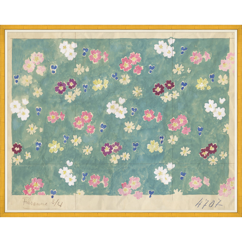 Flower Field Print by Paule Marrot, 43" H x 54" W x 1.25" D, Gold Framed