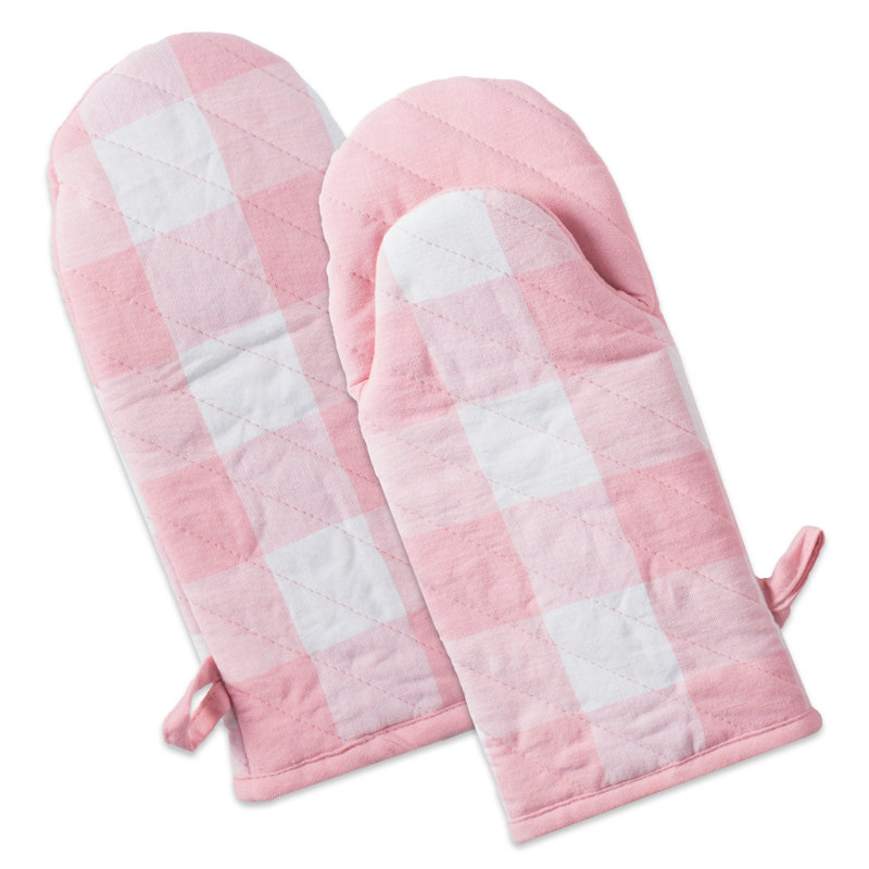 Ensemble de mitaines de four 2 pièces Gracie Oaks Wolsingham, Rose