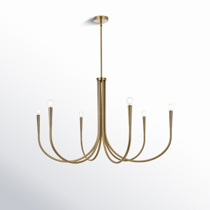 Catalena 6-Light Chandelier, 25.6" H x 42" W x 42" D, Brass