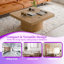 Table basse carrée avec plateau en parquet et base cylindrique Rosala-1173075456