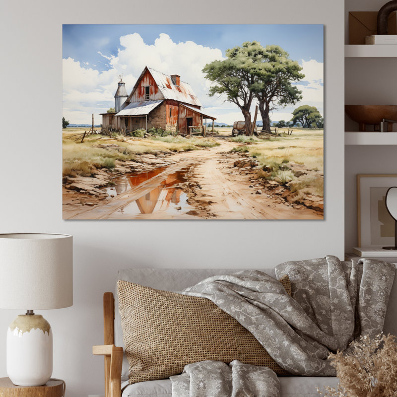 Brisseida Farmhouse Patterns An I - print, H 30 po x l 40 po x P 1,5 po, Toile tendue