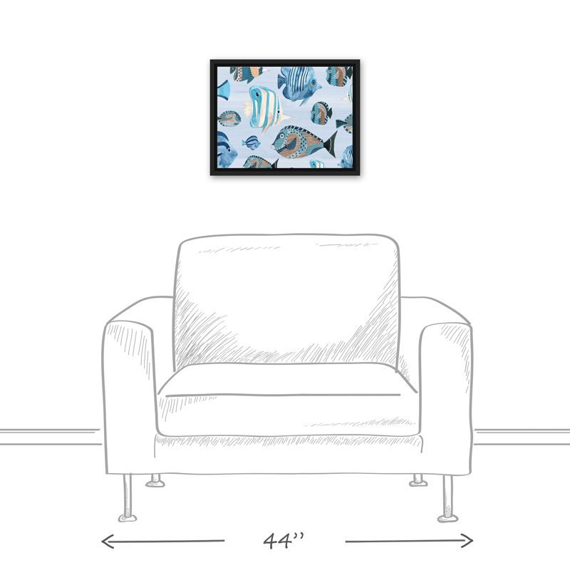 Aquarelle sur toile flottante encadrée, H 13,75 po x l 17,75 po