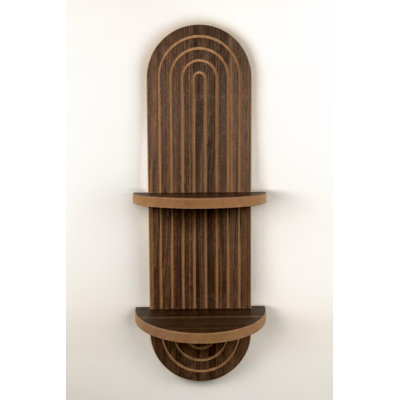 Tablette murale moderne, finition wengé, 7,9 po x 27,6 po x 5,1 po | 100% panneau de particules enduit de mélamine, épaisseur: 0,7 pouce | Conception géométrique élégante pour la maison et le bureau