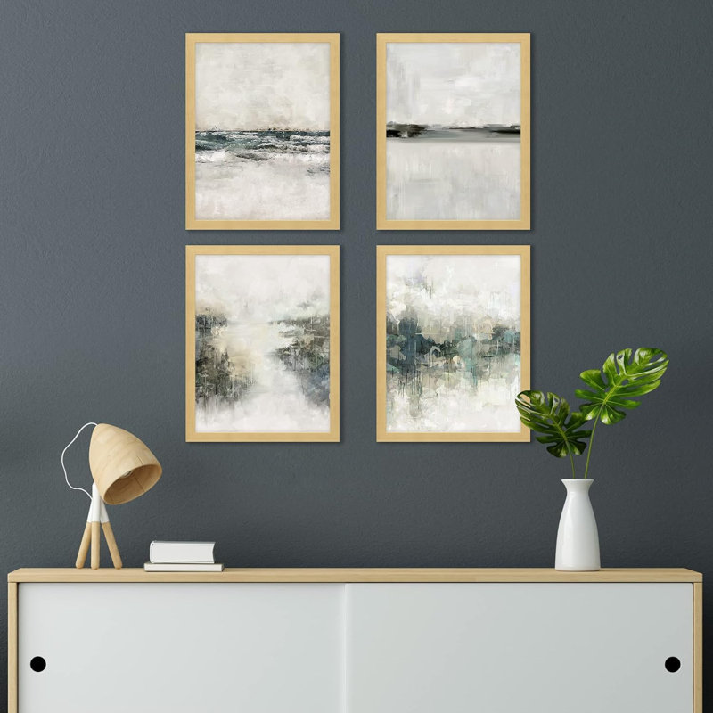 «Rustic Misty Lake Forest», impression sur toile encadrée sur papier, H 14 po x l 11 po x P 1 po, Brun