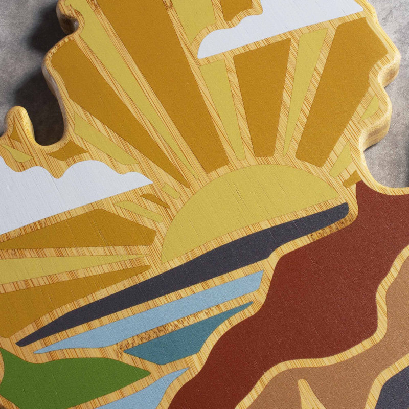 Michigan (Mitten) Cutting & Serving Board with Artwork by Summer Stokes