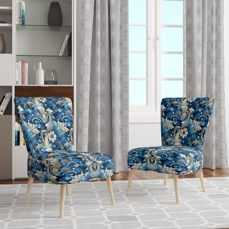 Chaise d'appoint rembourrée bohème et éclectique Nautical Allure Paisley