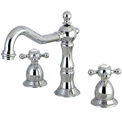 Widespread Bathroom Faucet with Drain Assembly