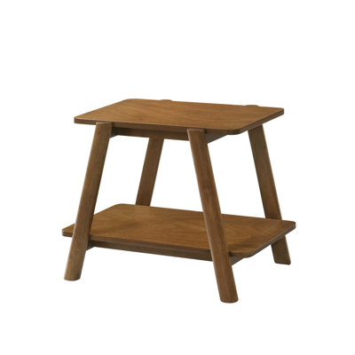 Mid-Century Modern Wood Shelf End Table