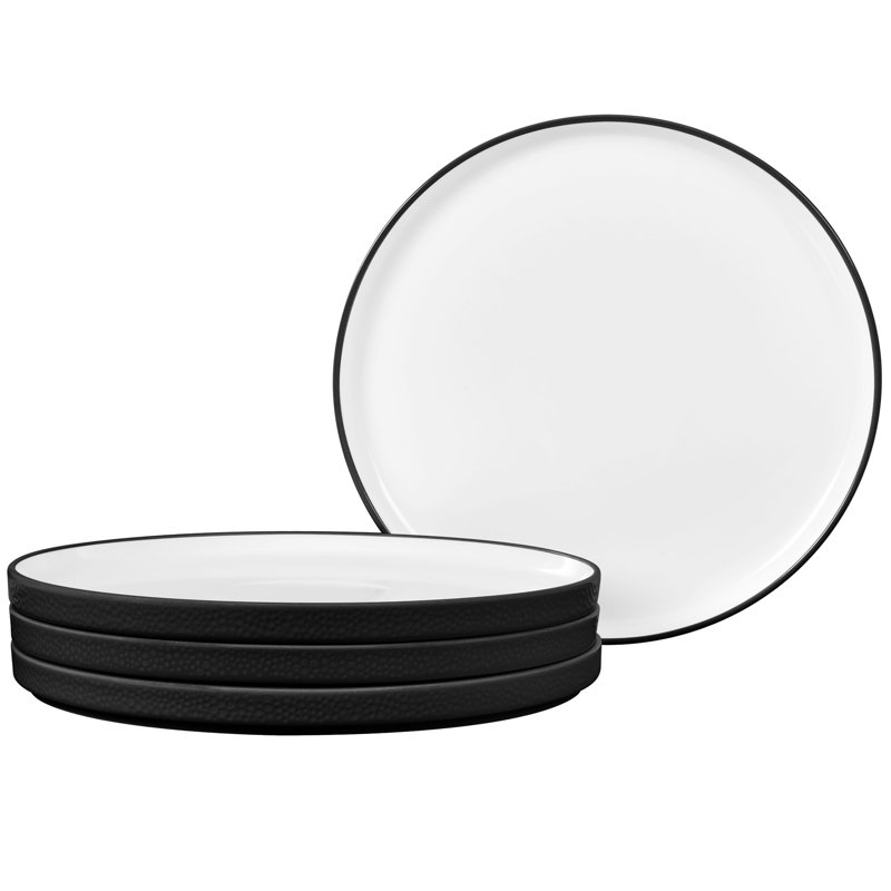 Noritake Colortex Stone Stax Dinner Plates, 9-3/4", Black