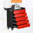 Metal Rolling Tool Chest with 5 Drawers and 4 Hooks, Tool Storage Cabinet with Lockable Wheels and Pushing Hands For Warehouse, Garage, Assembly Required, Black&Red