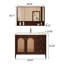 Meuble-lavabo autoportant en bois d'hévéa massif 39,76 po avec armoire à miroir intelligente-1171901166