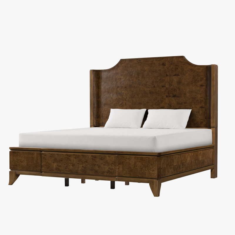 Structure de lit plateforme Oak Burl, Brun