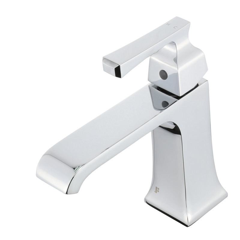 Arched Square Single Hole Bathroom Faucet, Chrome