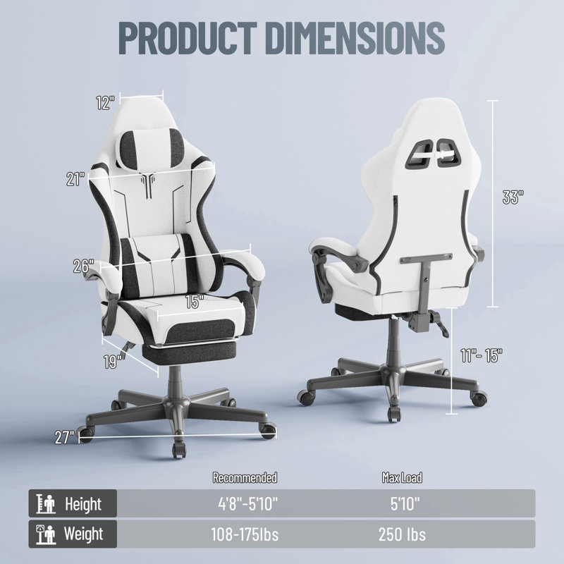 Fauteuil de jeu ergonomique Soontrans, Blanc