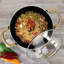 Gibson Home Ellsworth 5 Quart Nonstick Dutch Oven with Lid in Black and Gold