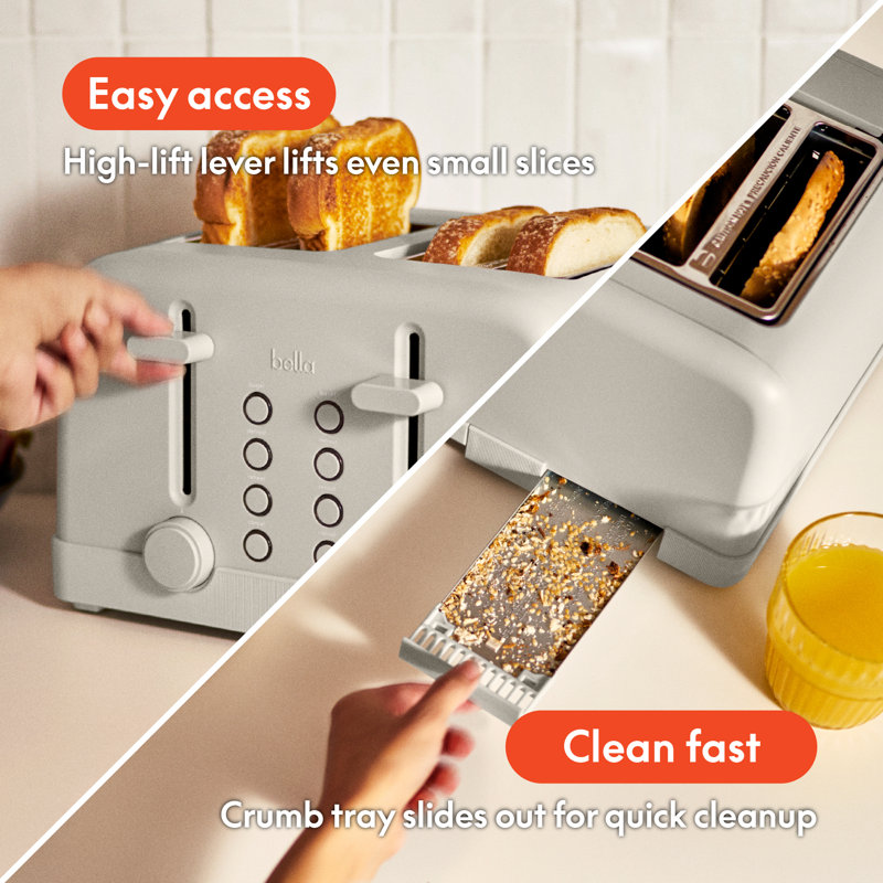 Bella 4-Slice Extra Wide Slot Toaster, Oatmilk