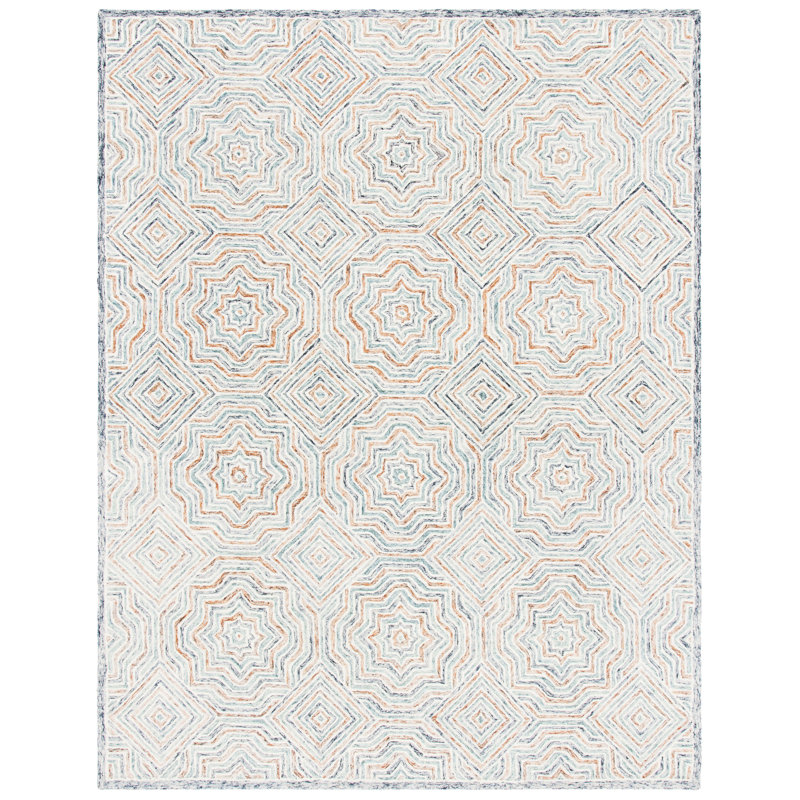 Daly Hand Tufted Wool Geometric Rug, Rectangle 4' x 6'