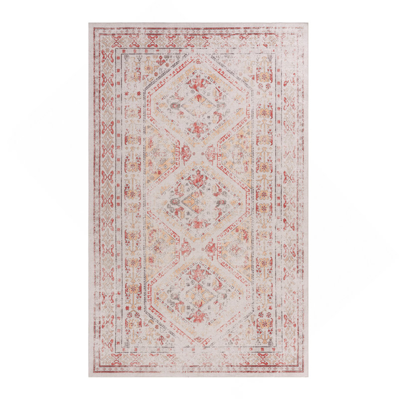 Beige Washable Rug Area Rug, Rectangle 9' x 12'