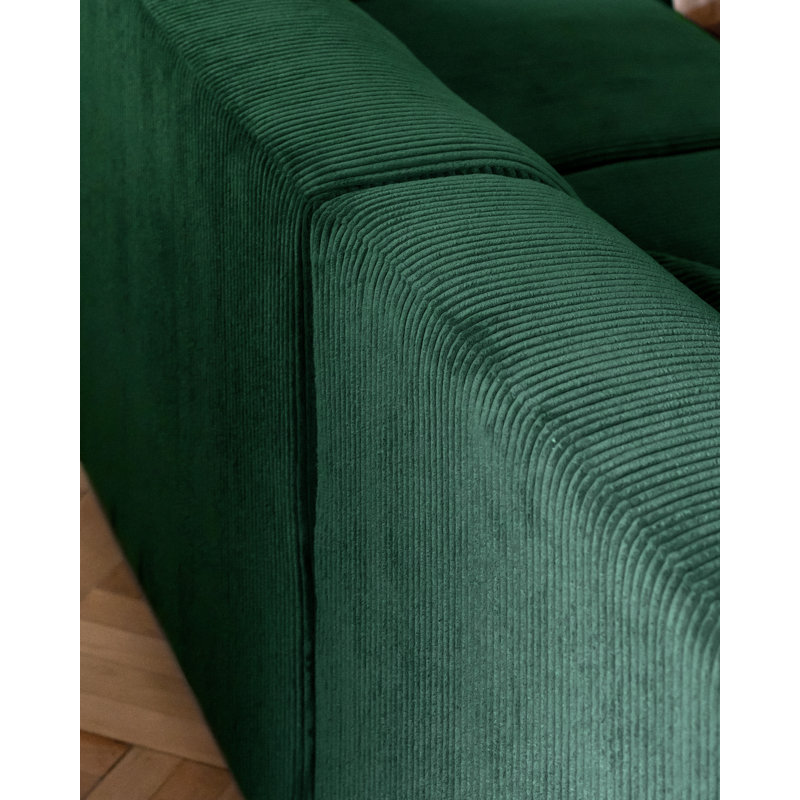 Cuddly Mia Corner Sofa Bed, Bottle Green, Left facing