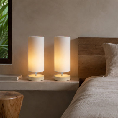 Lampe de table en bois massif Yurith