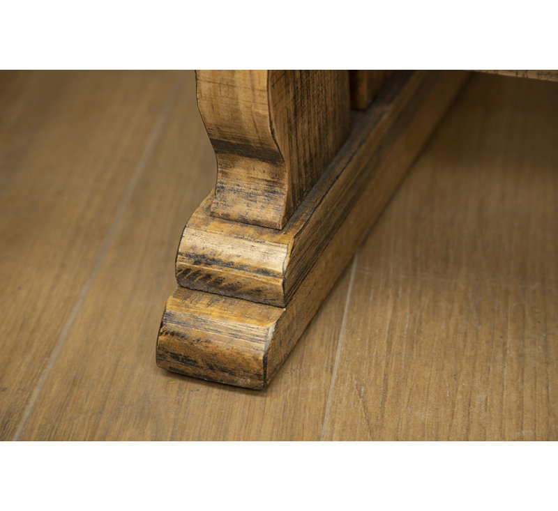 Rustic Brown Wood Rectangular Counter Height Table