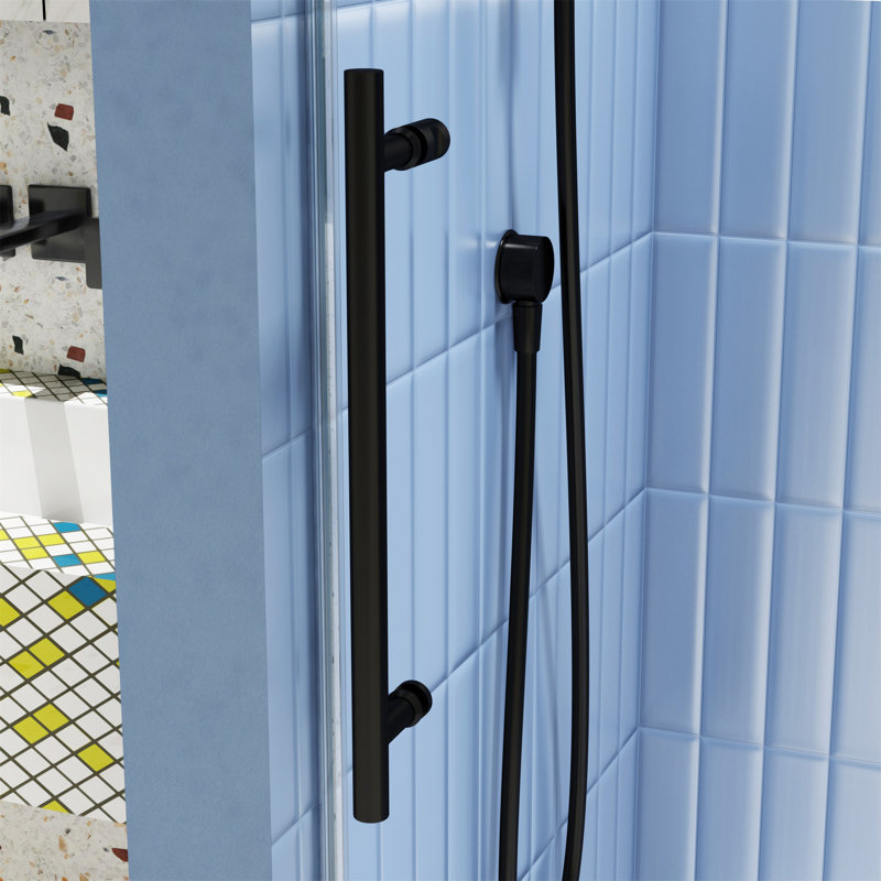 Porte de douche en verre, Noir