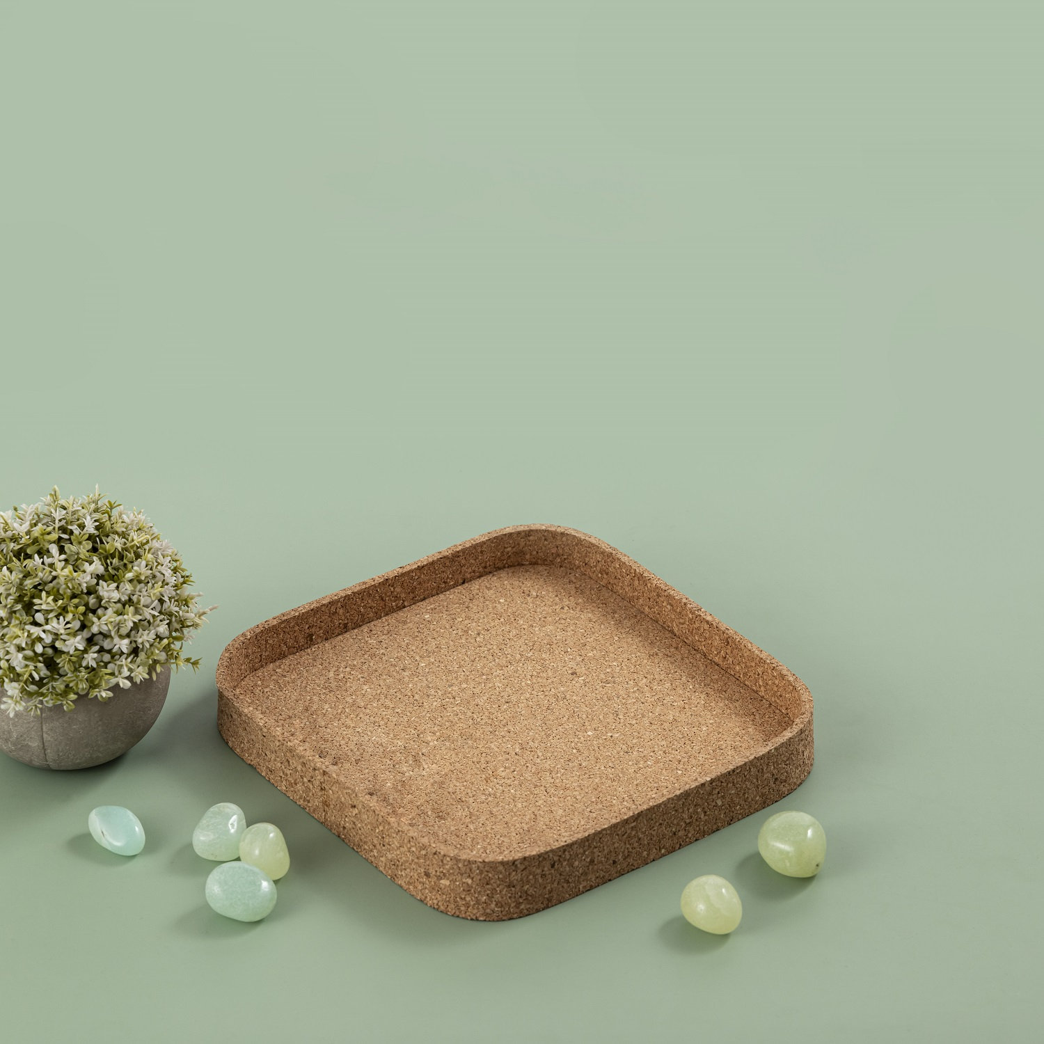 Square Cork Tray Small, 9"Wx9"Dx1.25"H